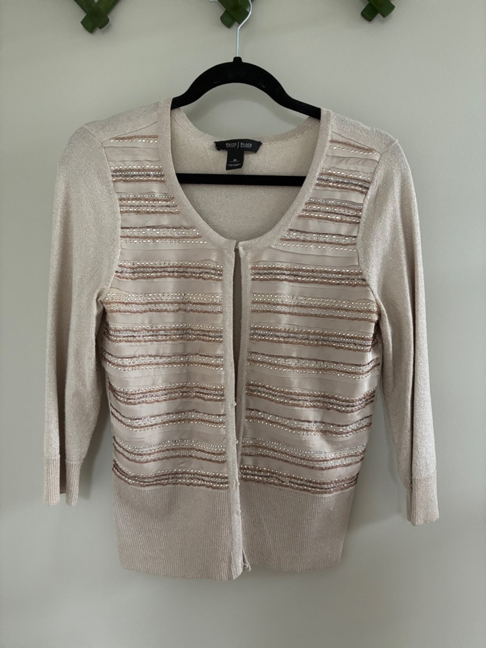 White House Black Market Gold Cardigan